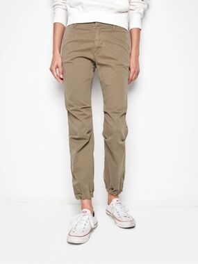 Nili Lotan Utility Cotton Crop Military Pant in Olive Drab Khaki, Women’s size 0